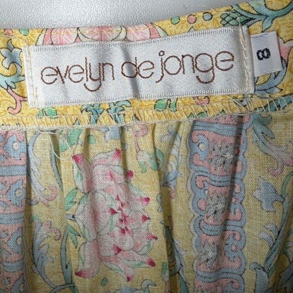 Vintage NWT Evelyn de Jonge Cotton Floral Midi Skirt 8 Cottagecore Prairie Boho - Picture 4 of 6